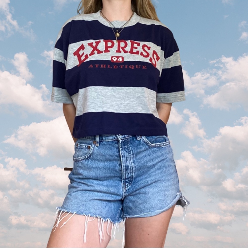 Express Tricot striped crop top